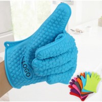 Grill Gloves with Internal Protective Cotton Layer Heat Resistant Silicone Gloves