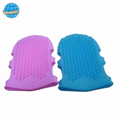 Custom shower tool cleaning brush shampoo silicone massage glove