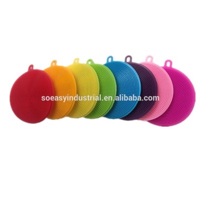 Good Quality Round Shape Cleaning Non Stick Silicon Dishwashing Brush