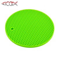 Round shape honeycomb silicone heat resistant glass table mat